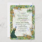 Invitation Golden Royal Peacock Feathers (Devant)