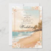 Invitation Golden Sands Tropical Beach Wedding (Devant)