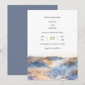 Invitation Golden Sandy Coastal Dunes Sunrise Beach Mariage (Devant / Derrière)