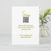 Invitation Golden Scan QR code parties scintillant simple élé (Debout devant)