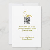 Invitation Golden Scan QR code parties scintillant simple élé (Dos)