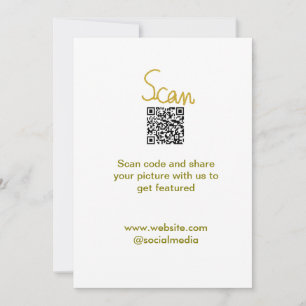 Invitation Golden Scan QR code parties scintillant simple élé