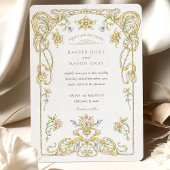Invitation Golden Scroll Garden Wedding