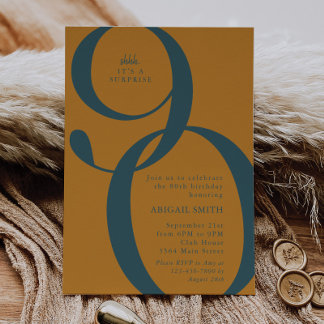 Invitation Golden Shh It's a Surprise 90th Birthday Party