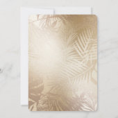 Invitation Golden Shine Botanique Palmier Tropical Sweet 16 (Dos)