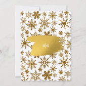 Invitation Golden Snowflakes Festive Mariage de Noël (Dos)