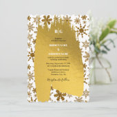 Invitation Golden Snowflakes Festive Mariage de Noël (Debout devant)