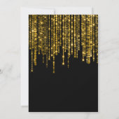Invitation Golden Sparkly String Lights Black Sweet 16 (Dos)