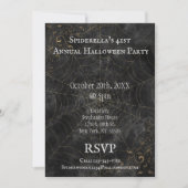 Invitation Golden Spider Web Fancy Halloween Party (Devant)