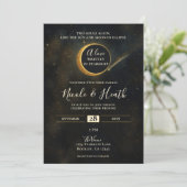 Invitation Golden Stardust Eclipse Mariage céleste (Debout devant)