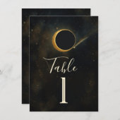 Invitation Golden Stardust Eclipse Mariage céleste (Devant / Derrière)