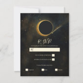 Invitation Golden Stardust Eclipse Mariage céleste RSVP (Devant)