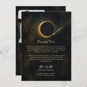 Invitation Golden Stardust Eclipse Merci céleste (Devant / Derrière)