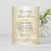 Invitation Golden Stars Bride And Groom Bridal Shower Party (Debout devant)
