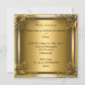 Invitation Golden Swan Elite Élégante fête d'anniversaire Bla (Dos)