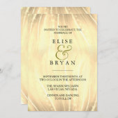 Invitation Golden Swirl Simple moderne Mariage de typographie (Devant / Derrière)