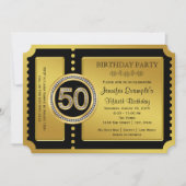 Invitation Golden Ticket 50e fête d'anniversaire (Devant)