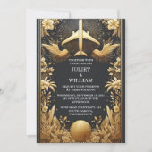 Invitation Golden Ticket Passport Embarquement Mariage de Pas (Devant)