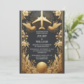 Invitation Golden Ticket Passport Embarquement Mariage de Pas (Debout devant)