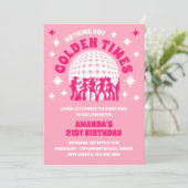Invitation Golden Times Super rose fête d'anniversaire (Debout devant)