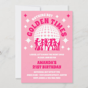 Invitation Golden Times Super rose fête d'anniversaire