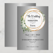 Invitation Golden Union Celebrating Love & Engagement Mariage (Devant / Derrière)