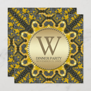 Invitation Golden Vintage Tribal Batik