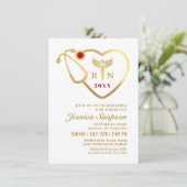 Invitation Golden White Modern Nursing School Graduation (Debout devant)