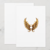 Invitation golden wings angel (Devant / Derrière)