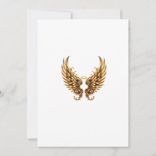 Invitation golden wings angel