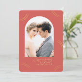 Invitation Golden Wisps Deux Mariage photo rouge (Debout devant)