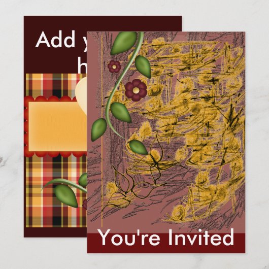 Invitation Golden Woods (Devant / Derrière)