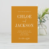 Invitation Golden Yellow Mustard Custom QR Code Mariage (Debout devant)