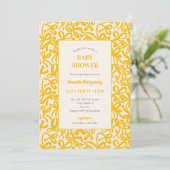 Invitation Golden Yellow Ribbons and Bows Baby Shower (Debout devant)