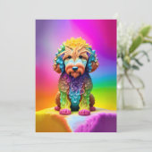 Invitation Goldendoodle Puppy Child's Birthday Party (Debout devant)