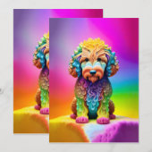 Invitation Goldendoodle Puppy Child's Birthday Party (Devant / Derrière)