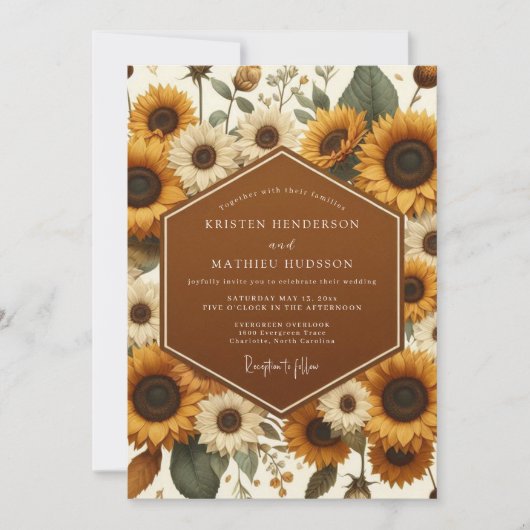 Invitation Goldenrod Autumnal Flora Wedding (Devant)