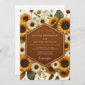 Invitation Goldenrod Autumnal Flora Wedding (Devant / Derrière)