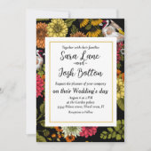 Invitation Goldfinches dans le jardin sur noir (Devant)