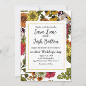 Invitation Goldfinies et fleurs (Devant)