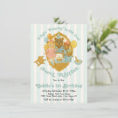 Invitation Goldilocks & the Three Bears Birthday Party (Debout devant)