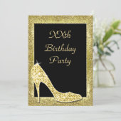 Invitation Golds glamour & Chaussure Diamond Anniversaire (Debout devant)