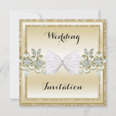 Invitation GoldSequins et mariage floral d'arc de parties (Devant)