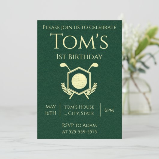 Invitation Golf 1er Anniversaire (Debout devant)