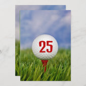 Invitation Golf 25e fête d'anniversaire (Devant / Derrière)