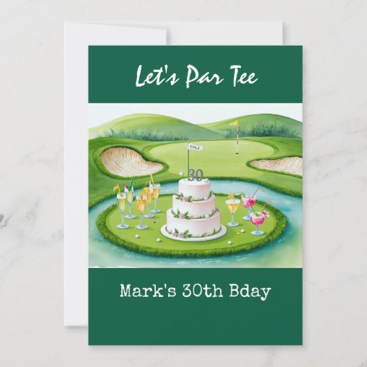 Invitation Golf 30e anniversaire Par tee trente (Devant)