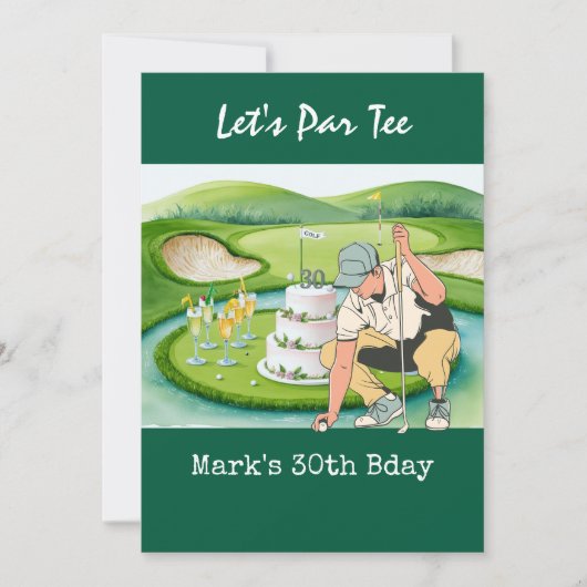 Invitation Golf 30e anniversaire Par tee trente (Devant)