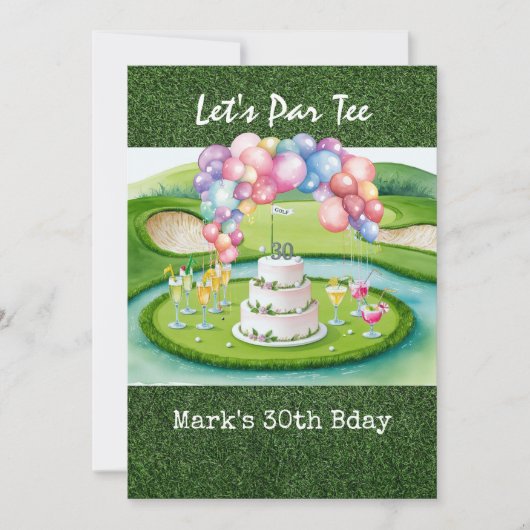 Invitation Golf 30e anniversaire Par tee trente (Devant)