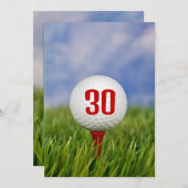 Invitation Golf 30e fête d'anniversaire (Devant / Derrière)