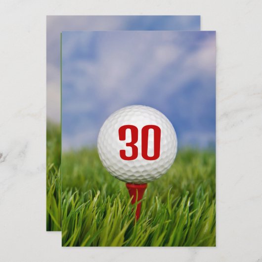 Invitation Golf 30e fête d'anniversaire (Devant / Derrière)